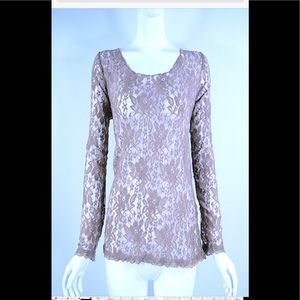 Sold out ! Mocha Lace Top long sleeve